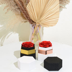 Il suo regalo festa della mamma <span class=keywords><strong>san</strong></span> <span class=keywords><strong>valentino</strong></span> anniversario di matrimonio compleanno conservato eterno per sempre 1 rosa in scatola esagonale - Product Image 4
