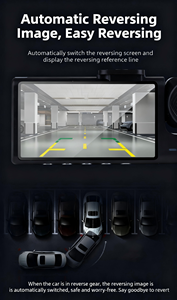 Caméra embarquée HD 1080P pour voiture, enregistreur vidéo avec WiFi, vision nocturne, <span class=keywords><strong>3</strong></span> caméras, enregistrement du <span class=keywords><strong>trafic</strong></span> - Product Image 6