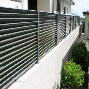 Clôture d'intimité en aluminium noir 1,2x3m (4x6ft) pour jardin et cour arrière, panneau de clôture moderne en métal à lattes pour villa, garde-corps extérieur - Product Image 5