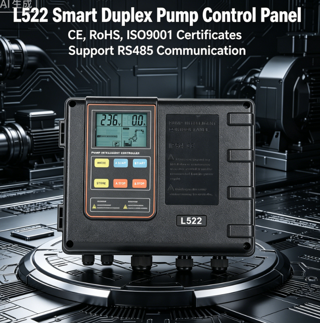 Leading L522 Duplex Pump Controller AC Motor RS485 Communication Fully Automatic ABS Intelligent Control Panel Water Supply