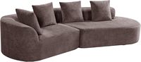 Sofá Moderno Sin Estructura, Tipo Nube, Completamente Ensamblado, Sofá Curvo Largo, Chaise Longue, Sofás Tapizados Grandes y Comprimidos para el Hogar