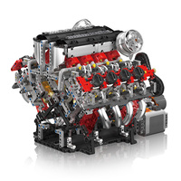 Ensemble de blocs de construction de voiture avec moteur V8 MOULD KING 10130, modèle MOC motorisé, jouet STEM pour enfants et adultes