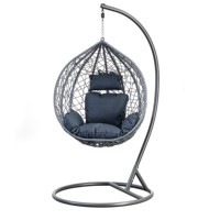 Chaise pivotante en forme d'oeuf pour jardin, confortable et de luxe, pour extérieur, balcon