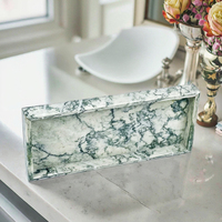 Plateau rectangulaire de luxe en marbre nordique, multi-fonctions, 30x13cm, gravé et personnalisable, pour restaurant, avec logo personnalisé, décoration