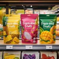 Sachets Doypack Personnalisés pour Fruits Lyophilisés, Qualité Alimentaire, Imprimés, Scellés, pour Stockage de Snacks de Fruits Congelés