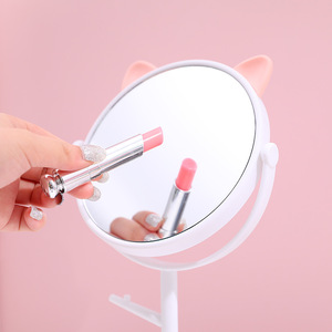 Mèo Tai Máy tính để bàn gương xoay make up Gương bàn trang điểm vẻ đẹp sáng tạo Vanity trang trí gương - Product Image 4