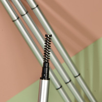 Vente en gros de stylo à sourcils couleur argent crayon à sourcils mince rétractable naturel de longue durée crayon à sourcils de marque privée