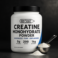 Créatine monohydrate en poudre, supplément de fitness, marque personnalisée OEM, saveurs personnalisées, 1500 mg