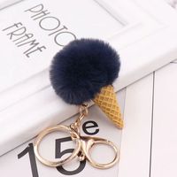 Nouveau 5cm Rex lapin boule de fourrure cône de glace porte-clés pendentif sac en gros