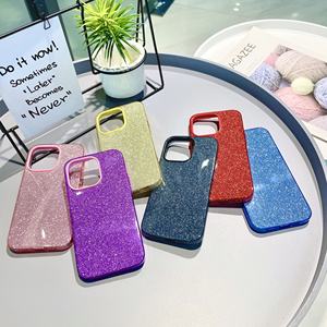 Cover per cellulare 3 IN 1 bellissima custodia per telefono con paraurti IN TPU glitterato lucido per iPhone 11 12 13 Pro Max - Product Image 2