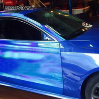 Super extensible LS-05 Chrome Laser Rose Rouge Premium Offre Spéciale Voiture Vinyle Wrap Brillant Brillant Décalcomanie