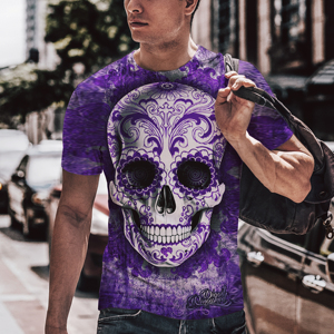 Magliette grafiche con teschio messicano per uomo e donna alla moda <span class=keywords><strong>Horror</strong></span> gotico con stampa Casual per la celebrazione del giorno della morte - Product Image 2