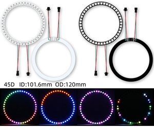 <span class=keywords><strong>Anneau</strong></span> circulaire LED RGBIC WS2812B, lumière pixel à plaque rigide, couleur pleine, individuellement programmable, œil d'ange, 5050, intelligent, magique, programmable - Product Image 3