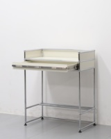 Table de maquillage à succès avec miroir annulaire, plusieurs tiroirs, étagère de rangement ouverte et éclairage intégré – Organiseur de coiffeuse