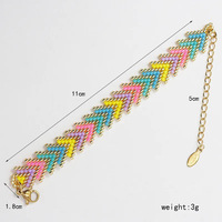 Bracelet Bohème Tressé et Perlé, Style Mexicain, Plage, Flèche Colorée, Délicat, Fait Main, Perles de Verre, Bijoux pour Femmes, Pulsera