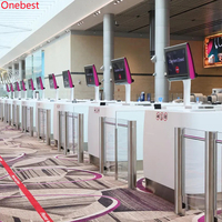 Bureau d'information de point de contrôle de sécurité de surface solide en acrylique petit comptoir d'enregistrement pour l'aéroport