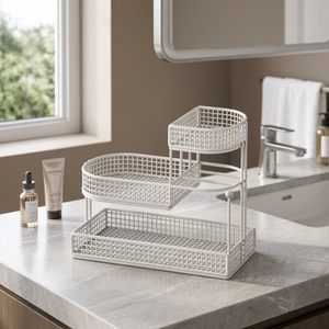 Organizador Metálico Blanco de 3 Niveles para Almacenamiento, Estante para Maquillaje con Acabado Pintado - Product Image 6