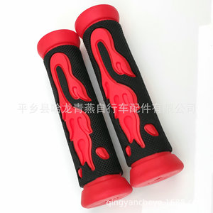 Poignées de guidon de VTT 22,2 mm 13 cm en caoutchouc souple antidérapant avec motif flamme en stock - Product Image 3
