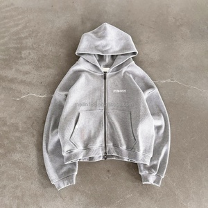 Fabricants de vêtements – Nouveau sweat à capuche zippé en coton gaufré 100 % coton à carreaux pour hommes – Design personnalisé – Sweat à capuche épais en maille gaufrée - Product Image 2