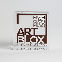 Bloc d'affichage en acrylique personnalisé, impression découpée au Laser, poli, Transparent, solide, Code QR, Logo