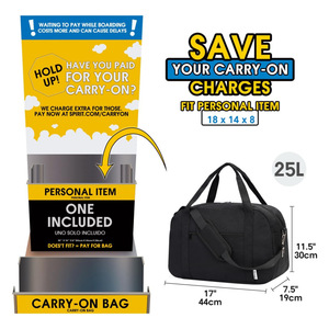 กระเป๋าใต้ที่นั่ง18 "สำหรับเครื่องบินสปิริตสายการบินของส่วนตัวกระเป๋าเดินทางยิมกระเป๋าสำหรับสัปดาห์ค้างคืน - Product Image 3