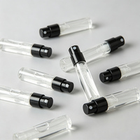 Flacons de parfum vides personnalisés de 1,5 ml et 2 ml, petits flacons d'échantillon en verre avec impression de logo, atomiseur, flacon de parfum avec carte en papier, flacon pulvérisateur