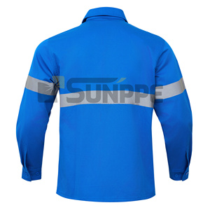 100% di cotone personalizzato Anti-statico ciao Vis Workwear manica lunga ritardante di fiamma nastro riflettente tuta Plus Size abbigliamento da lavoro - Product Image 2