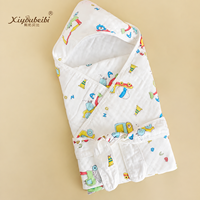 Couverture d'emmaillotage pour bébé à capuche 100 % coton 90x90 cm avec ceinture de maintien pour nouveau-né – Vente en gros