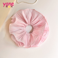 Scrunchie Rambut Lipit Mewah Terbaru untuk Wanita Gaya Korea Lapis Ganda Ukuran Besar Aksesoris Rambut Modis
