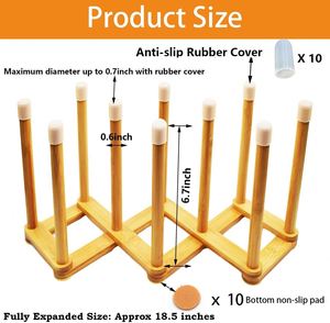 Escurridor de Bambú Retráctil Multifuncional para Cocina, Soporte para Secar Platos en la Encimera - Product Image 2