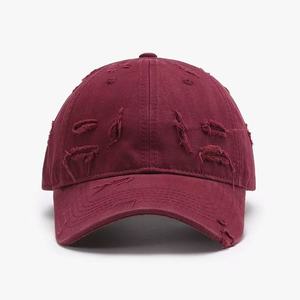 American Style Distressed Baseball Cap Versatile Unisex Retro Cool Lightweight Outdoor Cap with Curved Brim Customizable - Product Image 3