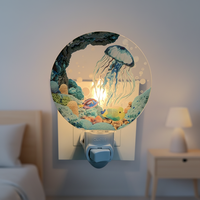 Lampe murale GL-SM Jellyfish Underwater World en acrylique, à brancher, à incandescence, blanc froid, économe en énergie, avec interrupteur, design contemporain