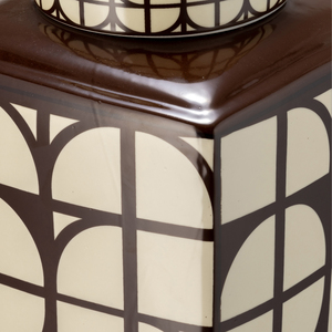 Ceramic Jar With Lid <b>Square</b> Decorative <b>Vase</b> For Home Living Room Bedroom Office Dining Room Decor - Product Image 3