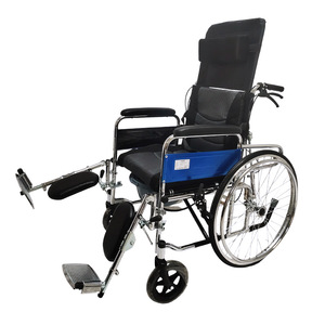 Manual Wheelchair With <b>Commode</b> High Backrest Lightweight Foldable <b>Portable</b> Healthcare Use - Product Image 2