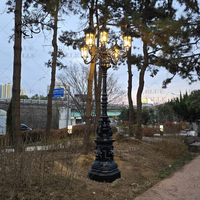 BLVE Jardín al aire libre Paisaje Decoración Parque Luces de calle de metal Postes de lámpara de hierro fundido clásico