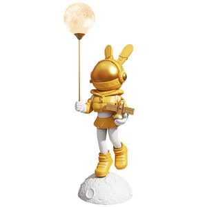 Decoración Espacial Moderna y Sencilla con Figura <span class=keywords><strong>de</strong></span> <span class=keywords><strong>Conejo</strong></span> Astronauta y Luna para Sala <span class=keywords><strong>de</strong></span> Estar, Dormitorio, Sofá o Mueble <span class=keywords><strong>de</strong></span> TV - Product Image 1