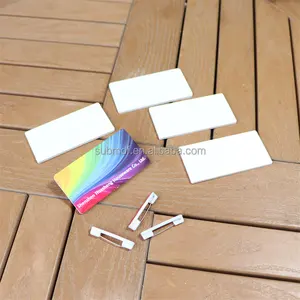 Nhựa thăng hoa name tag DIY trống ID huy hiệu với góc tròn pin tùy chỉnh cá nhân FRP name tag cho trường học nhân viên văn phòng