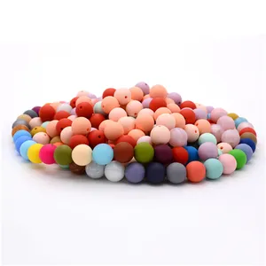 100% BPA Free Teething Beads Food Grade Non Toxic Silicone Chew 12mm Cheap Bulk Silicone Round Beads