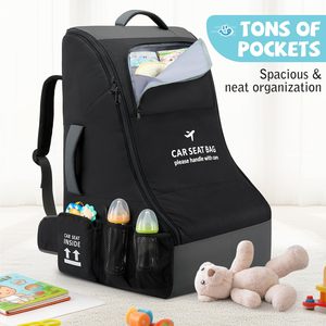 Sac à dos de <span class=keywords><strong>voyage</strong></span> pour siège auto, housse rembourrée robuste pour avion, fermeture éclair, léger, portable, compatible avec la plupart des sièges auto et des rehausseurs - Product Image 4