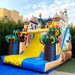 Outdoor kids bouncy jumpers bounce <b>house</b> commercial toboggan gonflable <b>inflatable</b> aladdin slide for party - Product Image 1