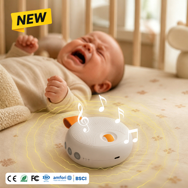 HiFiD 2026 New W50C Infant Sleep Soother Auto Cry Sensor 120H Rechargeable Baby Sound Machine OEM ODM White Noise Machine