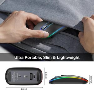 Prezzo di fabbrica ricaricabile 8D LED Rgb Mouse BT 2.4Ghz Wireless verticale Mouse Multi dispositivi - Product Image 3