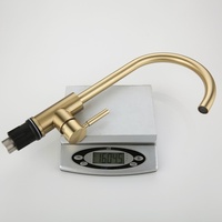 Robinet de cuisine de luxe en acier inoxydable doré brossé, pivotant, eau froide et chaude, avec cartouche céramique, monocommande, pour hôtel