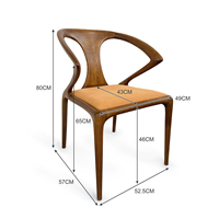 Nouvelle chaise de salle à manger en bois massif de style chinois, design bec de canard, fauteuil rembourré en tissu pour la maison, la salle de thé, l'hôtel