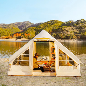 เต็นท์แคมป์ปิ้งเป่าลม OEM แบบสองชั้น หนึ่งห้องนอน กันน้ำ สำหรับ 3-6 คน ติดตั้งง่าย พกพาสะดวก ทนทาน - Product Image 1