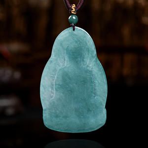 Colgante de Jadeíta Natural Azul Agua con Buda, Estilo Chino Budista UNISEX, Regalo con Certificado de Tasación E038 - Product Image 2