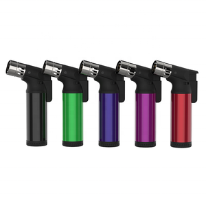 Men's Customizable Slant Torch Lighter Four Torches Electronic Cigarette Safety Lock Windproof Feature Fashion Display Box - Product Image 5