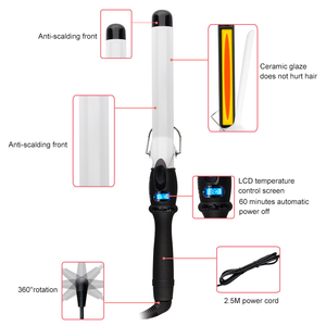 Fer à friser professionnel à succès avec écran LCD, lisse, automatique, rouleaux chauffants, clips, cheveux bouclés librement, design rotatif - Product Image 5