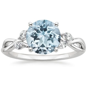 Anillo de compromiso de Topacio Azul de Plata de Ley 925 en forma de pera anillo David <span class=keywords><strong>Chatelaine</strong></span> Topacio azul - Product Image 3