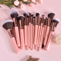 DailyQueen ensemble de pinceaux de maquillage de luxe 18 pièces or rose élégant rose privé Logo personnalisé correcteur professionnel de haute qualité